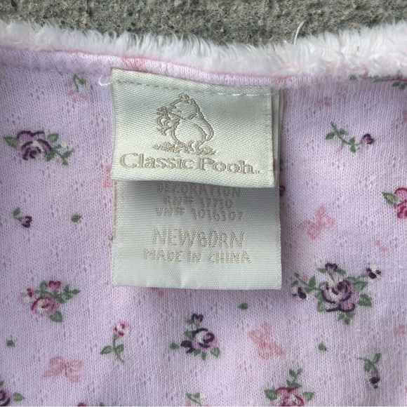 Classic Pooh Disney Newborn Baby Girl Pink Fleece Cardigan Sweater Jacket - Picture 7 of 10